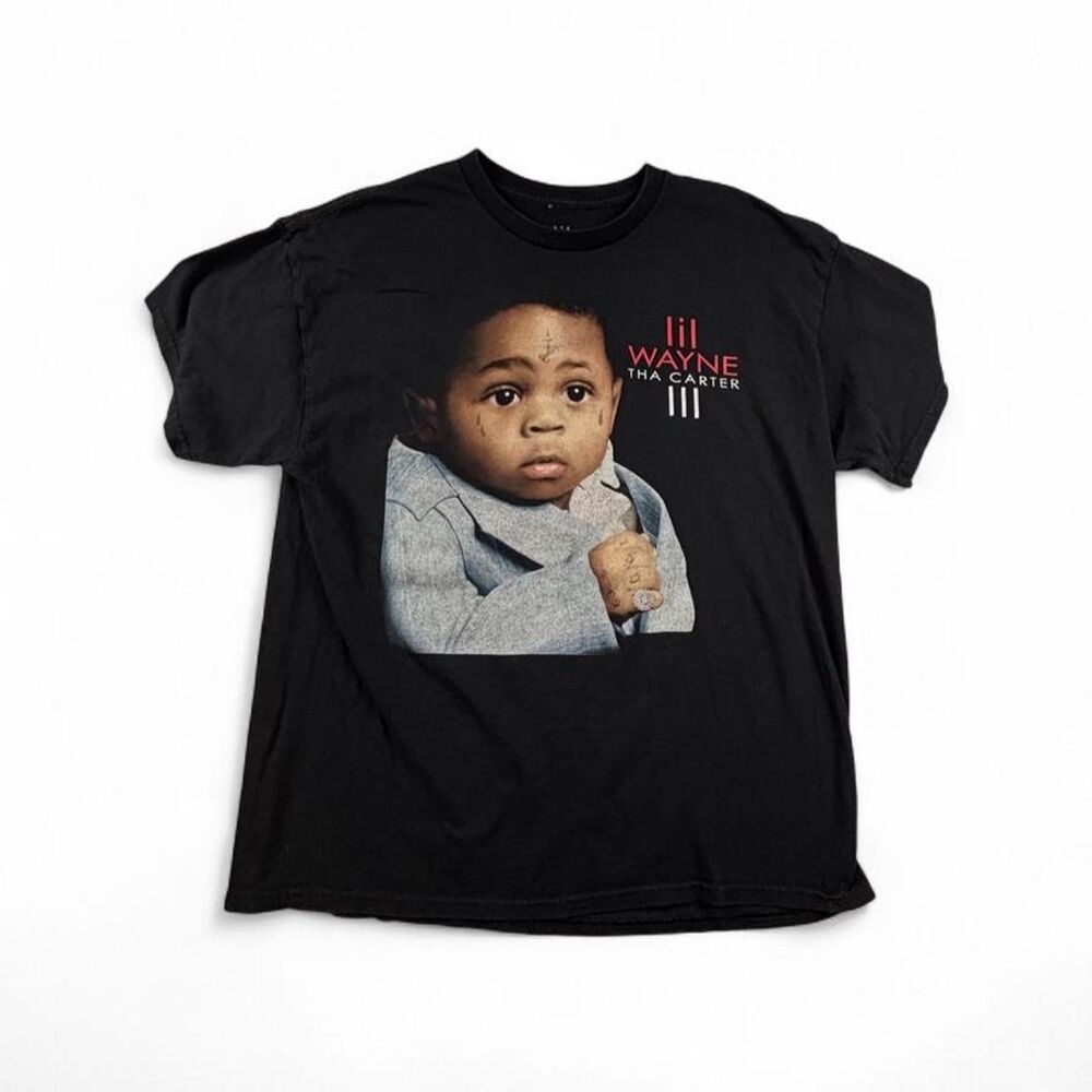 Lil Wayne Tha Carter III Graphic T-Shirt Men's Large Black Rap Hip Hop Tee